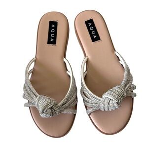 Aqua Silver Women's Sandals SZ 7.5